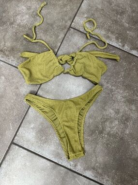 Somerfield Swim Olive Green Textured Bikini Set